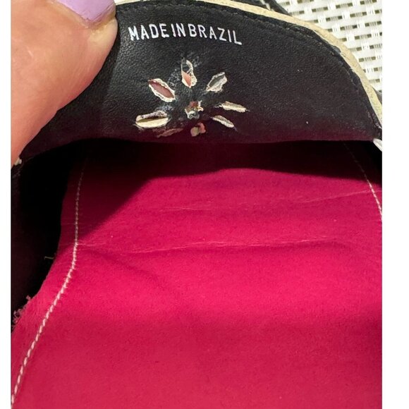 Cole Haan Womens 7.5 Black Pebbled Cut Out Leather Mules Slip On Driving Shoe - Picture 10 of 11